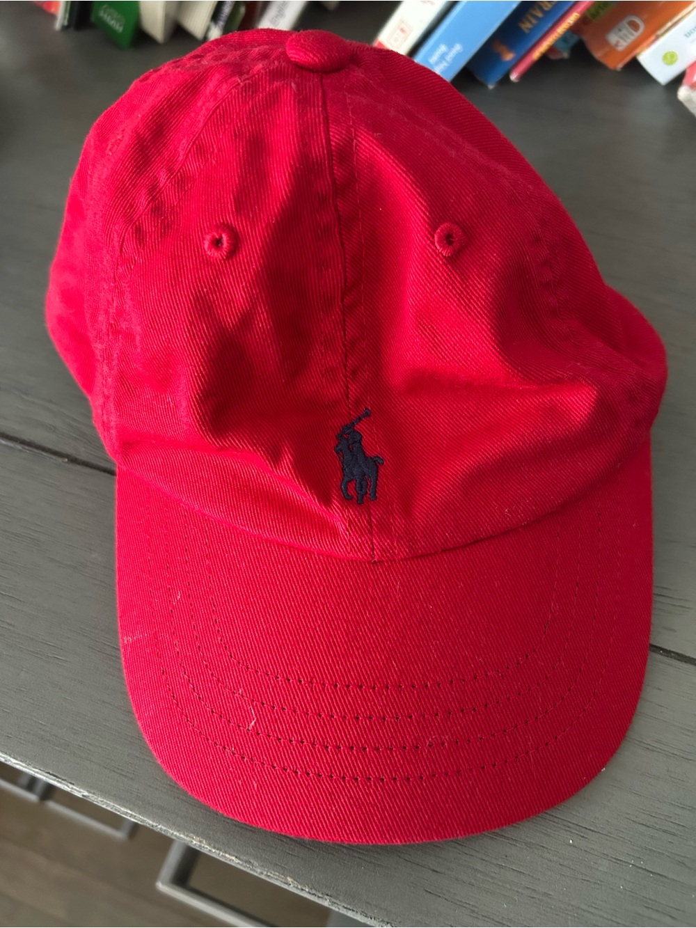 Ralph Lauren Red Cotton Baseball Cap with Embroidered Logo